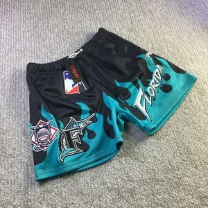 Pro Standard Florida Marlins MLB Cooperstown Mesh Shorts Black Teal Size S NWT